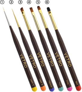 Vetro Gel Brush Set     (6 Brushes)